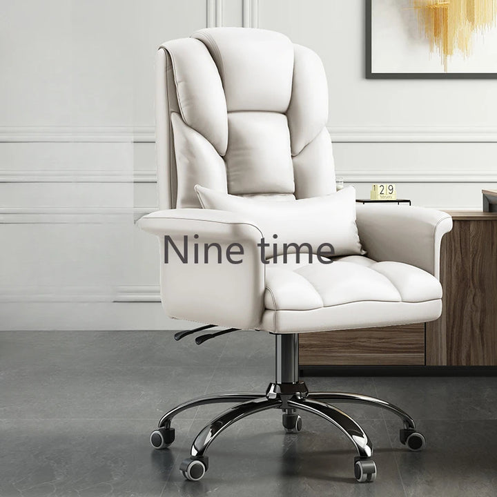 Lounge Massage Office Chairs Recliner Leather Elastic Roller Office Chairs Stretch Folding Handle Cadeira Gamer Home Furniture