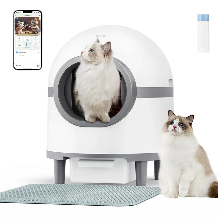 2024 Automatic Smart Cat Litter Box Self Cleaning App control Pet Toilet Litter Tray Ionic Deodorizer  60L