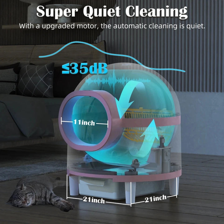 2024 Automatic Smart Cat Litter Box Self Cleaning App control Pet Toilet Litter Tray Ionic Deodorizer  60L