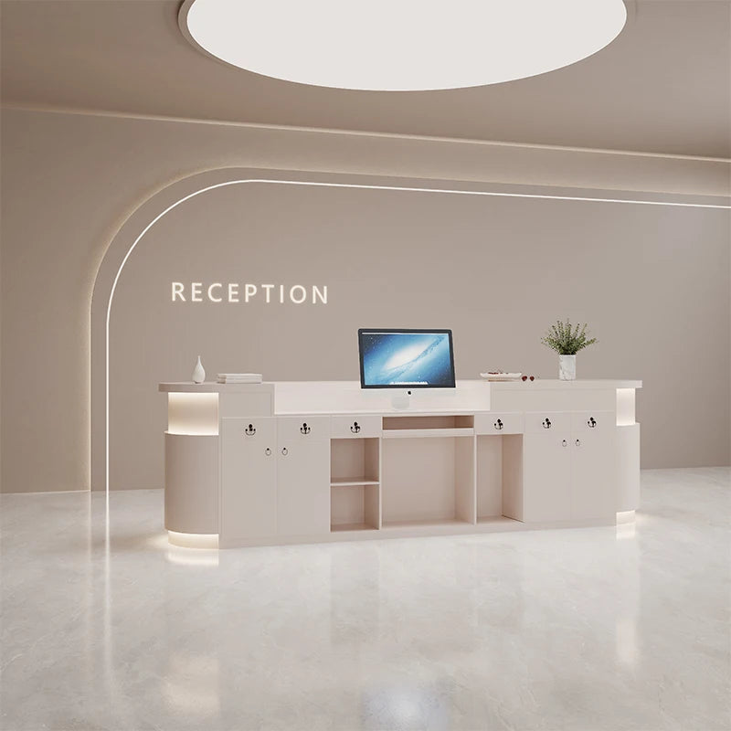 Service Counter Reception Desk Cashier Executive Mobile White Desk Modern Service Scrivania Cameretta Office Reception Furniture