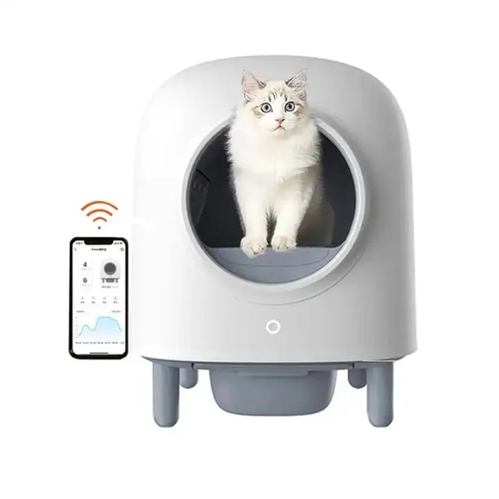 Petree Cat Litter Box Automatic Self Cleaning EnClosed Pet Tray Furniture Cat Toilet with App Cat Supplies Arenero Gato Cerrado