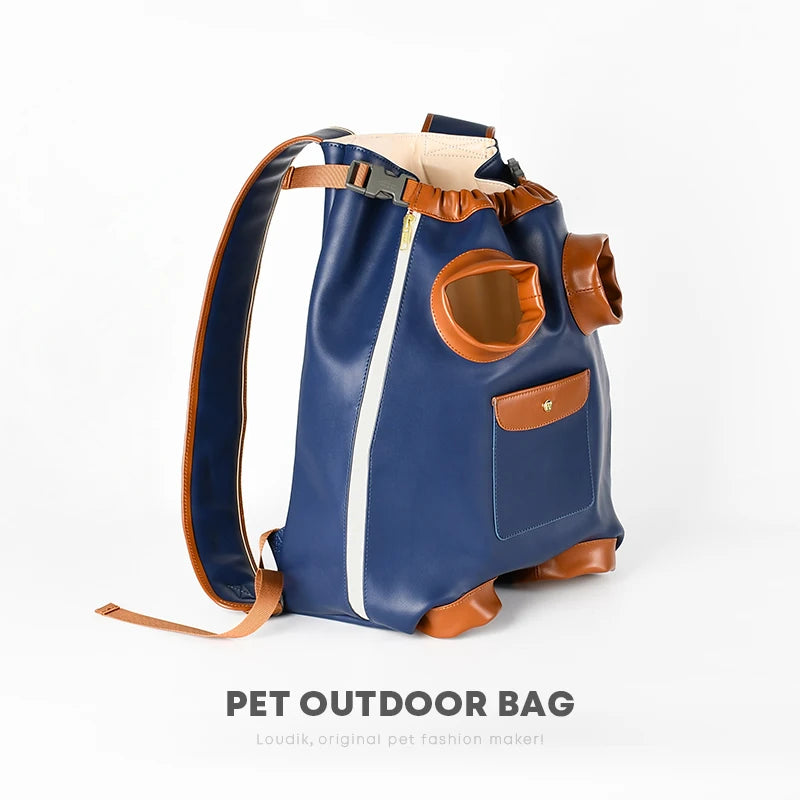 Loudik-Luxury Leather Travel Pet Bag, Outdoor Puppy Dog Carrier Bag, Waterproof Small Pet Backpacks, Wholesale