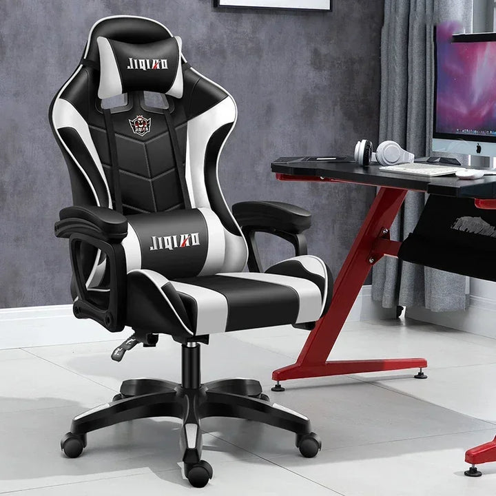 Massage Gaming Chair WCG Ergonomic Chair Fashion Pink Light Computer Leather Office Chairs Internet Cafe Bedroom Game Chair