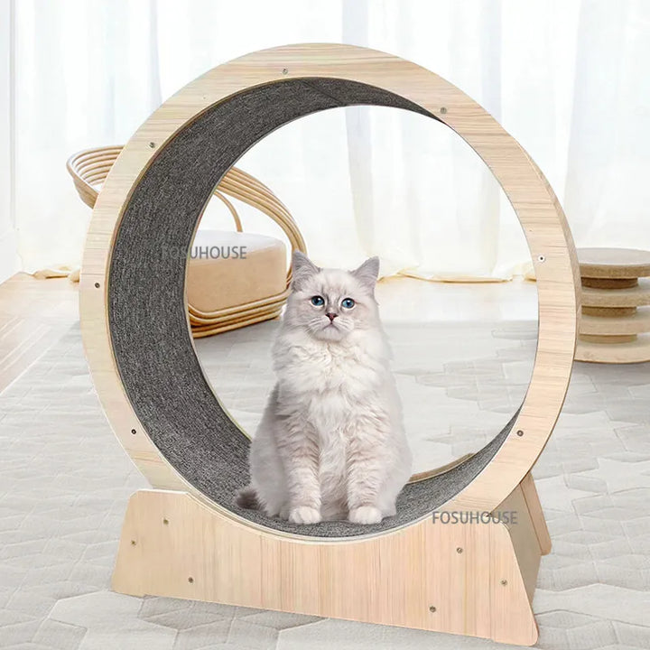 Modern Pet Supplies Cat Toys Solid Wood Cat Treadmill for Household Creative Roller Silent Cat Climbing Frame Cats Toys