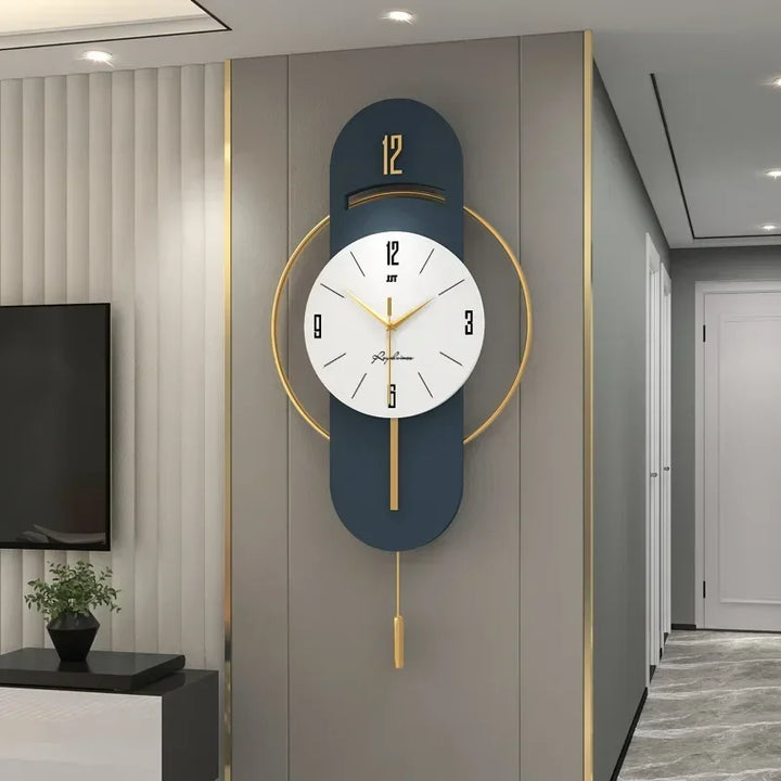 Simple Large Wall Clock Gold Modern Aesthetic Nordic Light Wall Clock Luxury Living Room Watch Reloj De Pared Home Decoration