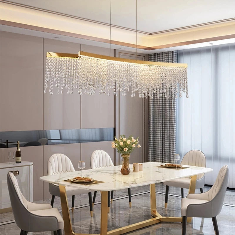 Modern K9 Crystal Chandelier Living Room Luxury Hanging Lamp Gold  Led Circle Ceiling Pendant Light Design Lustre Home Decor