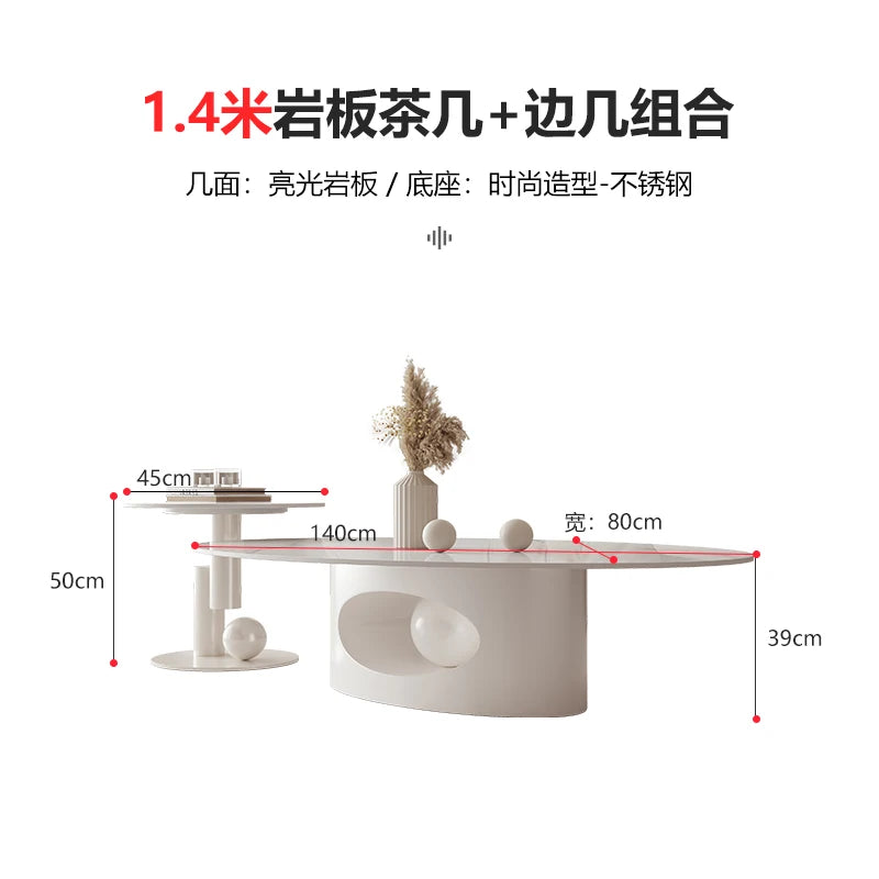 Insulation White Coffee Tables Modern Minimalist Office Round Luxury Tables Sets Living Room Stolik Kawowy Household Items