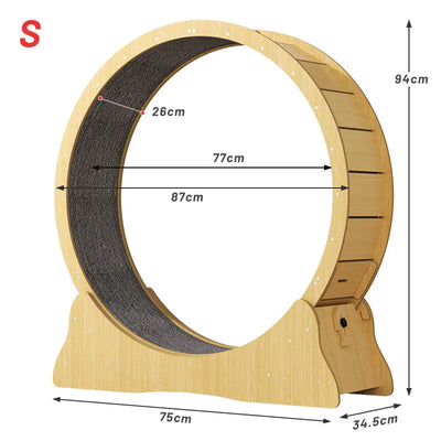 Cat Interactive Toy Automatic Stable Wood Running Cat Wheel Treadmill Pet Exercise Fat Toy Silent Indoor Treadmill 1pc