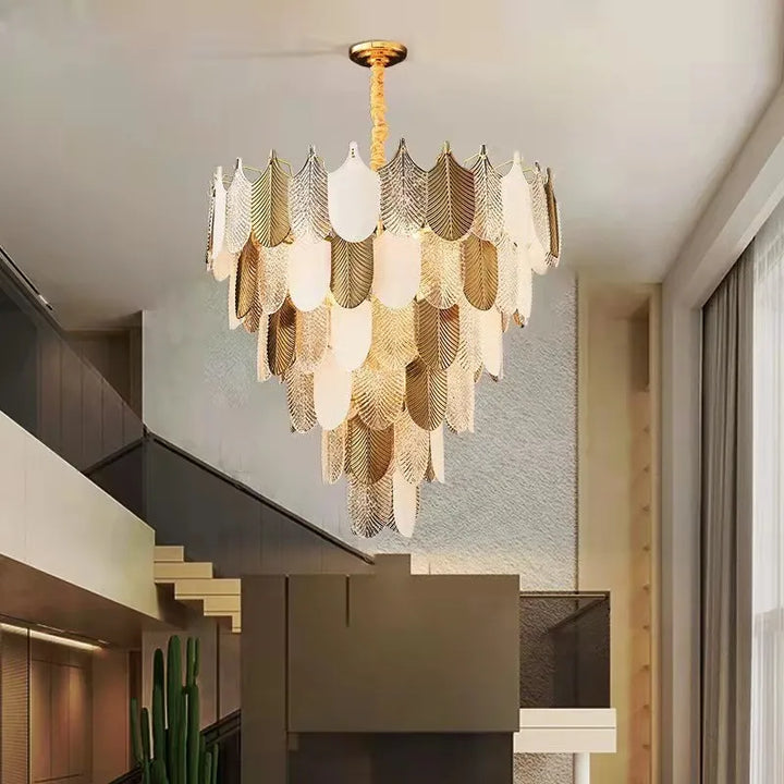 Nordic LED Ceiling Chandelier Home Hanging Lighting Living Dining Room Hotel Hall Lobby Decor Suspension luminaires Glass Lustre