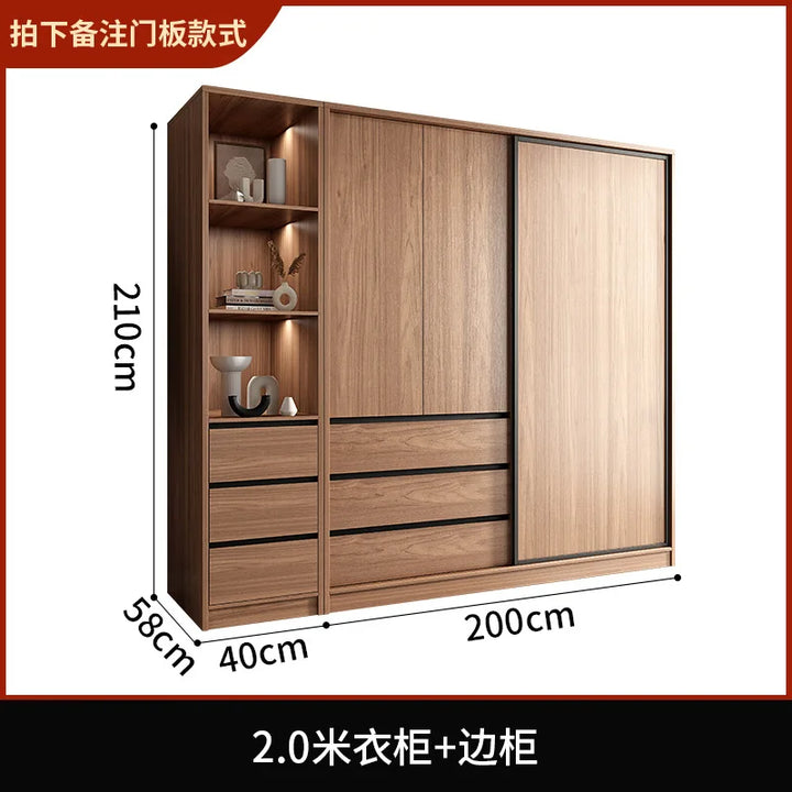 Bedroom Clothes Wardrobe Storage Entry Wooden Space Saver Wardrobe Hanger Space Saver Rail Divider Design Muebles Furniture