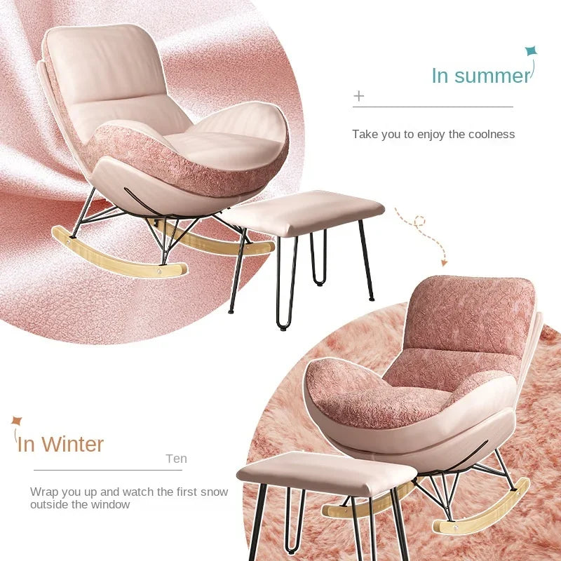 Rocking Chair Living Room Balcony Lazy Rocking Chair Home Single-Seat Sofa Chair Light Luxury Internet Sofa Chair Lounge