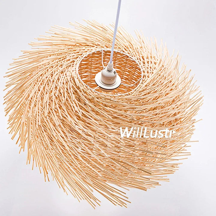 Wicker Pendant Lamp Handmade Wood Suspension Light Bird Nest Shape Bar Hotel Restaurant Mall Lounge Hanging Ceiling Chandelier