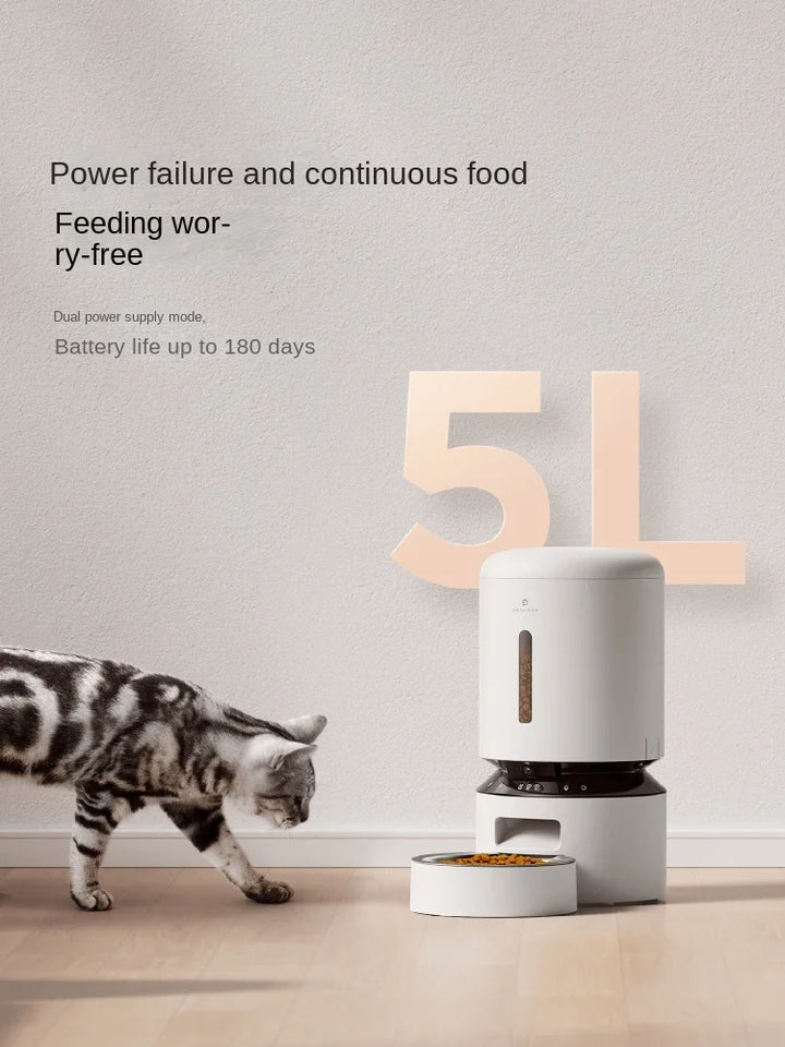 Pet Automatic Feeder Video Remote Feeding Cat Double Bowl Timing Quantitative Smart Cat Dog Food Cat Supplies