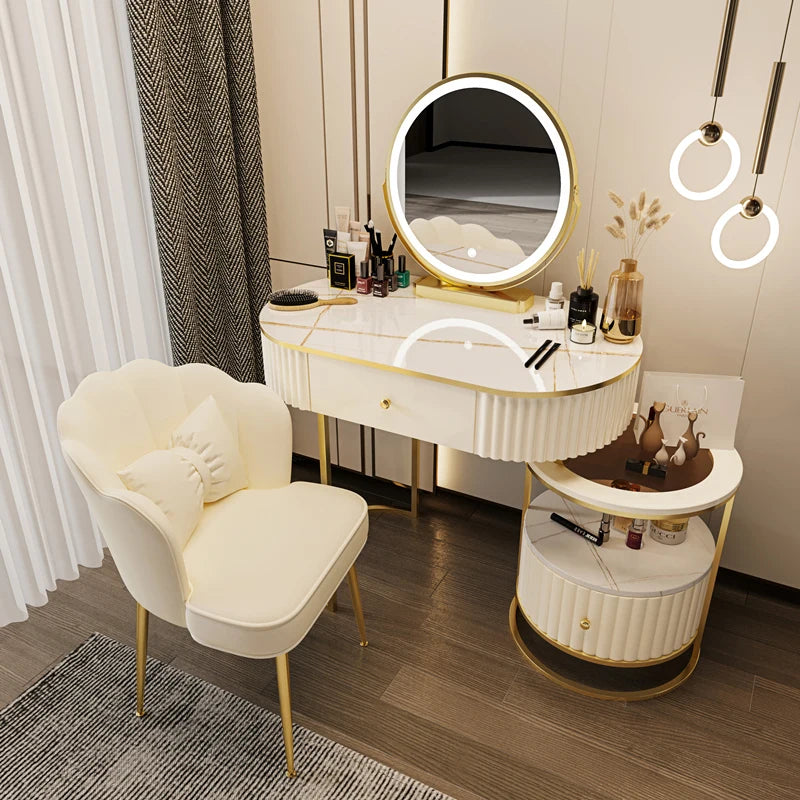 Girl Kids Mirror Dressing Table Nordic Items Make Up Bedroom Vanity Dresser Mobile Women Penteadeiras De Maquiagem Furniture