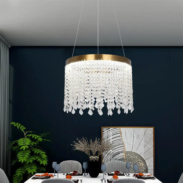 Modern K9 Crystal Luxury Chandeliers Ceiling Recessed Lumiere Chambre Kitchen Living Room Home Decor Plafonier Hanging Lighting