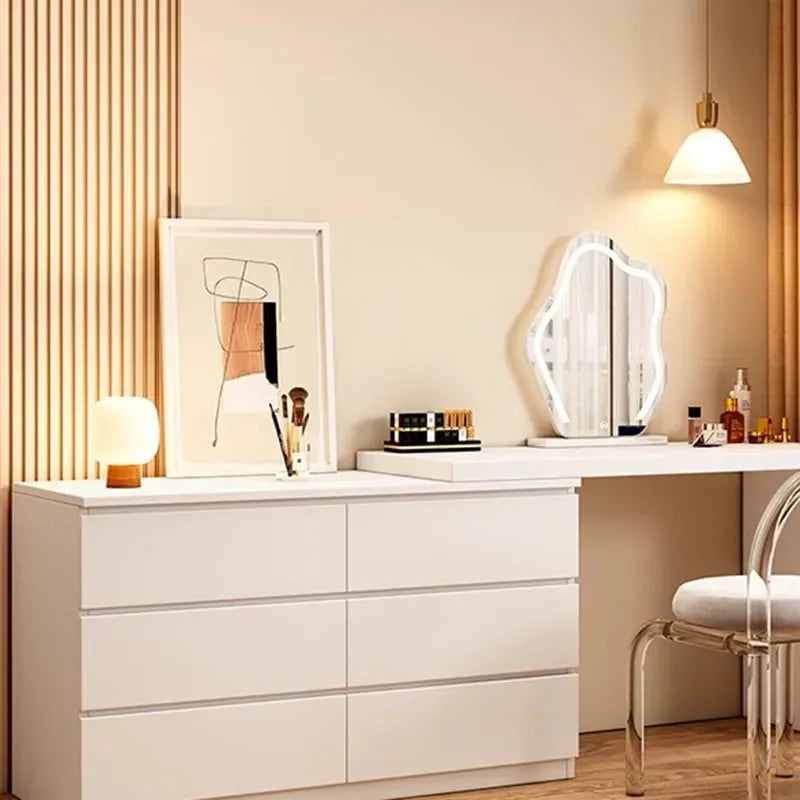 Men Baby Mirror Dresser Table Beige Waterprrof White Storage Dressing Table Wood Women Coiffeuse De Chambre Bedroom Furniture