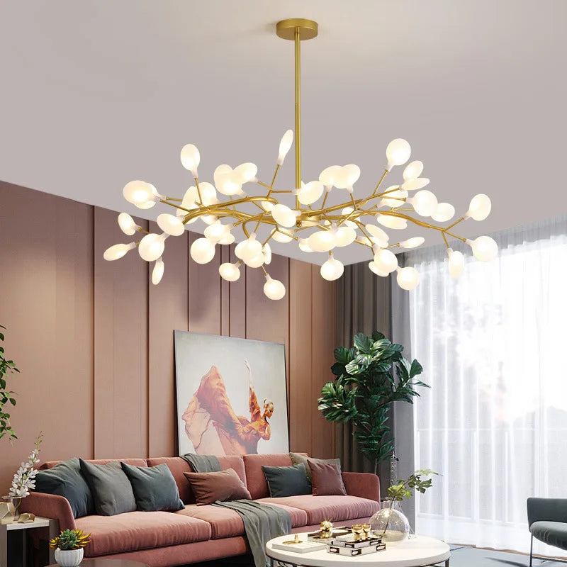 Nordic Modern LED Chandeliers Living Dining Room Firefly Hanging Ceiling Lights Home Indoor Decor Luxury LED Suspension Lighting