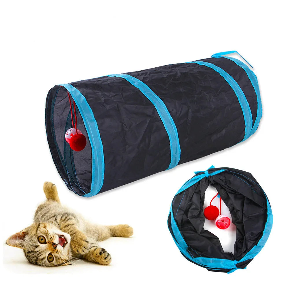 Cat Tunnel Pet Supplies Cat S T Pass Play Tunnel Foldable Cat Tunnel Cat Toy Breathable Drill  for Indoor loud paper