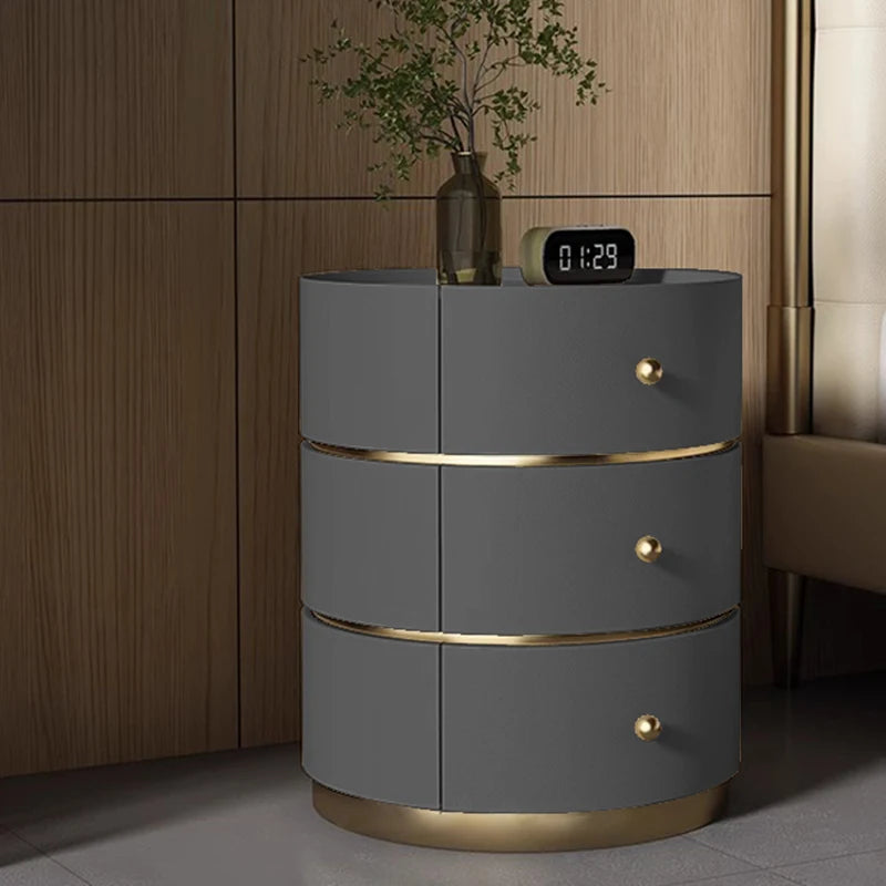 Modern Morocco Round Nightstands - Minimalist Luxury Multifunctional Organizers