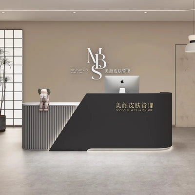 Office Reception Desks Counter Restaurant Supermarket Customized Log Front Desk Salon Cabinet Comptoir Caisse Luxury Furniture