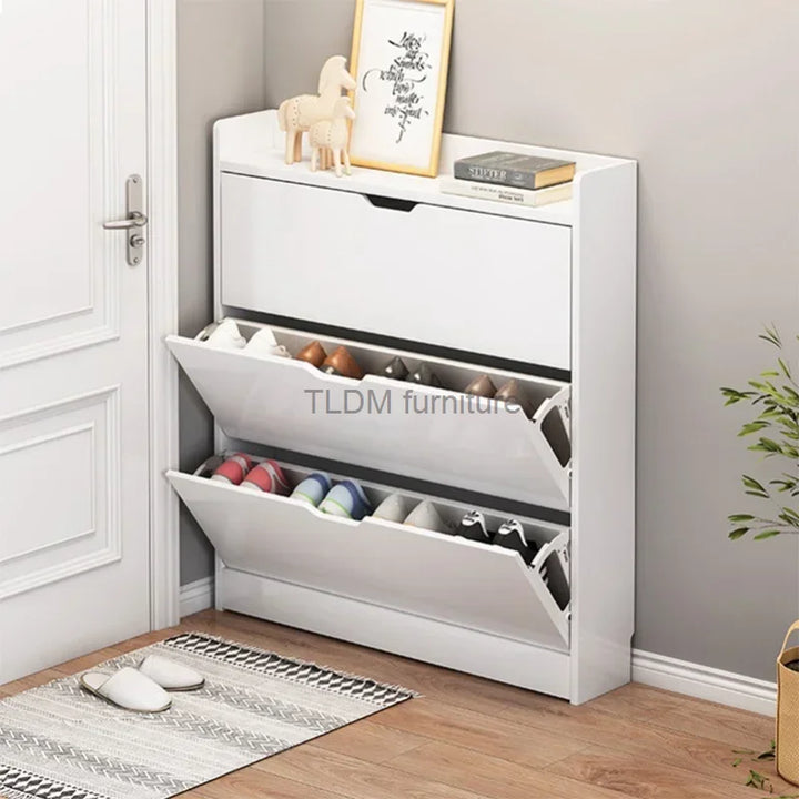 Large Capacity Rack Shoe Cabinet Bedroom Small Narrow Door Shoe Cabinets Solid Wood Door Apartment Muebles Home Furniture