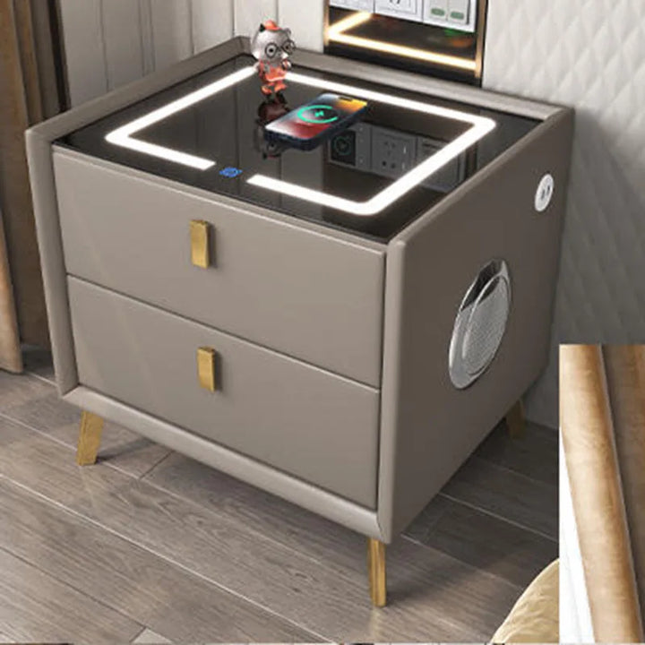 Trendy Japanese Nightstands Modern Luxury Laden Drawers Wood Smart Basses Bedsides Table Desk Szafka Nocna Furniture Living Room