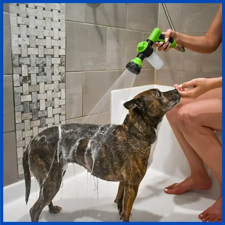 Dog Spray Shower Gun High-pressure Nozzle Hose 3 Mode Adjustable Pet Wash Cleaning Bath Water Foam Soap Sprayer Dog Clean Tool