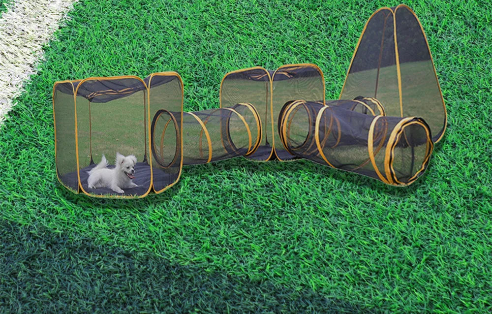 Pet Cage Folding Portable Breathable Domestication Outdoor Game Channel Toy Cat and Dog Fence Pet Supplies Accessories