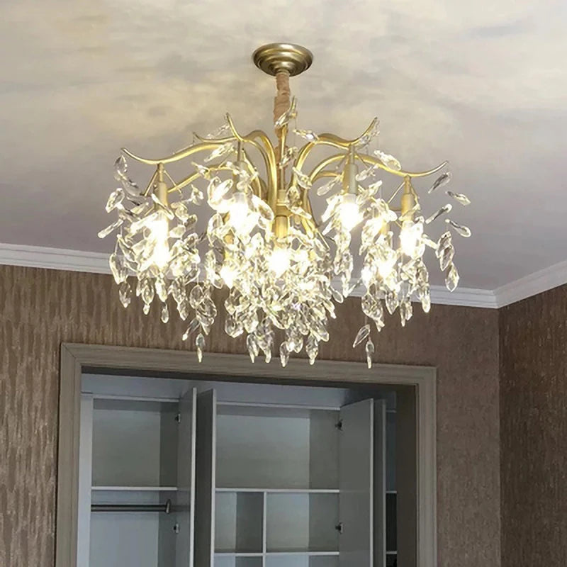 Crystal Chandeliers Gold Nordic LED Chandelier Modern Home Decor Luxury Lighting Kitchen Dining Living Room Bedroom pendant Lamp