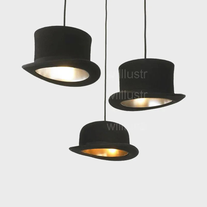 Handmade Wool Felt Hat Pendant Lamp Aluminum Suspension Light JEEVES AND WOOSTER Cap Hanging Ceiling Chandelier Hotel Cafe Shop