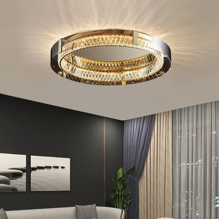 Modern Glass Lampara Led Techo 2024 Home Decor Chandeliers Gold Bedroom Crystal Ceiling Lamp Plafonnier for Living Room