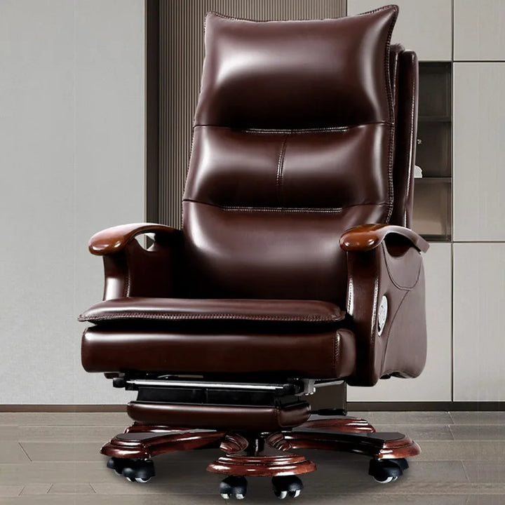 Nordic Boss Office Chairs Wooden Massage Leather Free Shipping Armchairs Waiting Ergonomic Cadeira Presidente Home Furniture