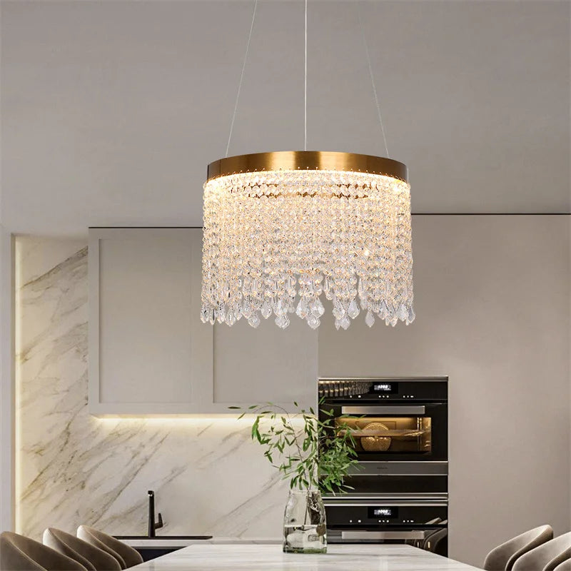 Modern K9 Crystal Luxury Chandeliers Ceiling Recessed Lumiere Chambre Kitchen Living Room Home Decor Plafonier Hanging Lighting