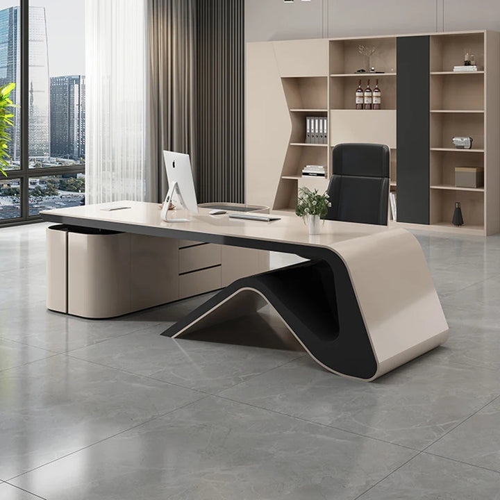 Mesa Office Desk Desktops Writing Conference Shaped Standing Desk Workbench Writing Luxury Table Ordinateur Home Furniture