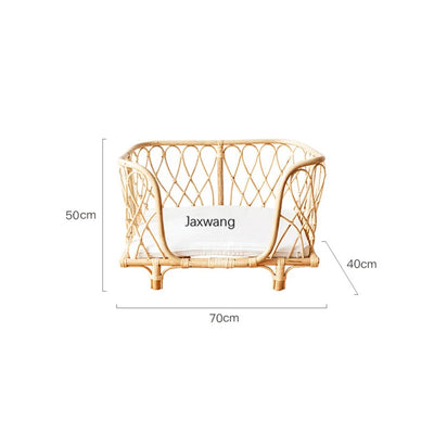 Simple Detachable Cat Bed Home Furniture Handmade Rattan Woven Natural Rattan Sofa cahir Dog Bed Pet Bed Rattan Rattan Chairs
