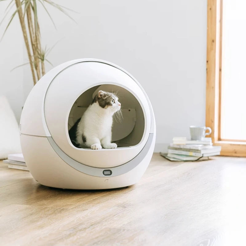 Automatic Intelligent Cat Litter Box Fully Enclosed Deodorizing Electric Cat Litter Box Modern Design Arenero Gato Pet Furniture