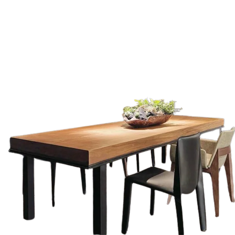 Modern Dinner Table Kitchen Home Service American Creative Unique Table Steel Art Beautiful Meeting De Comedor Home Furniture