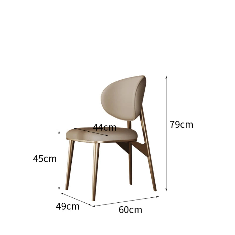 Throne Modern Dining Chair Nordic Individual Mental Kitchen Chairs Conference Office Sillas Para Comedor Luxury Furniture OK50CY