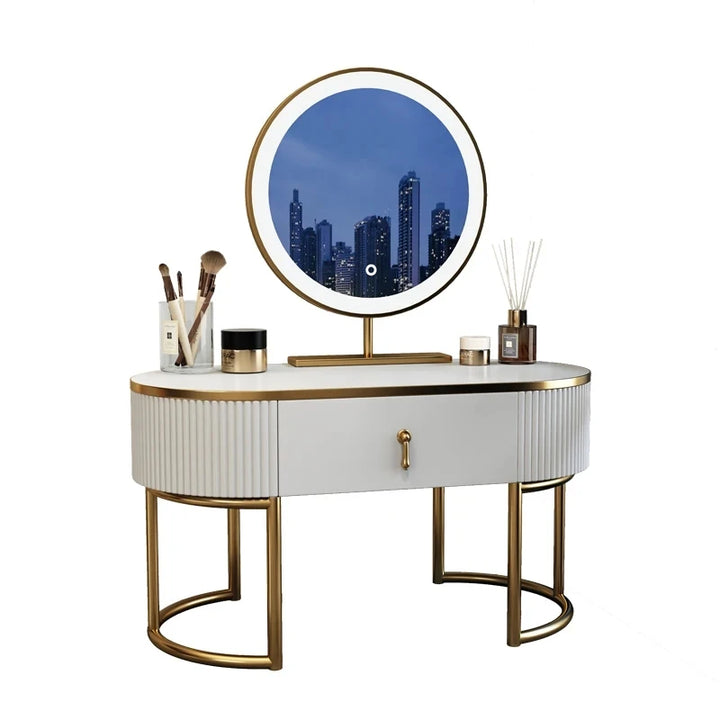 Wood Luxury Dressing Table Vanity Princesd Bedroom Lacquer Dressing Table Modern Simple Storage Penteadeira Home Decoration