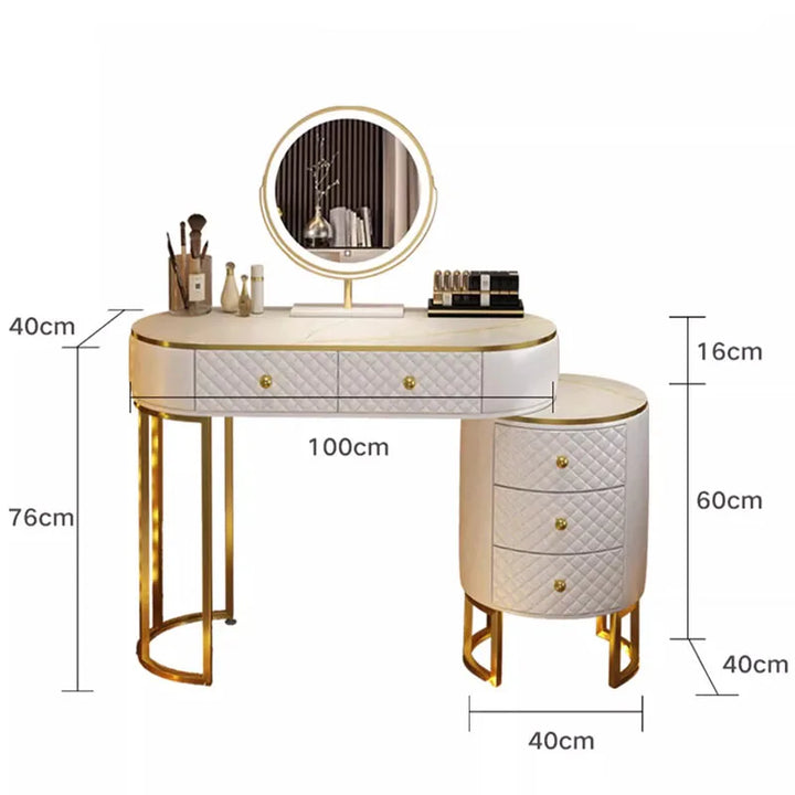 Gorgeous Small Apartment Makeup Table Retro Style Girl High-end European Makeup Vanity Luxury High-end Commode Home Furniture