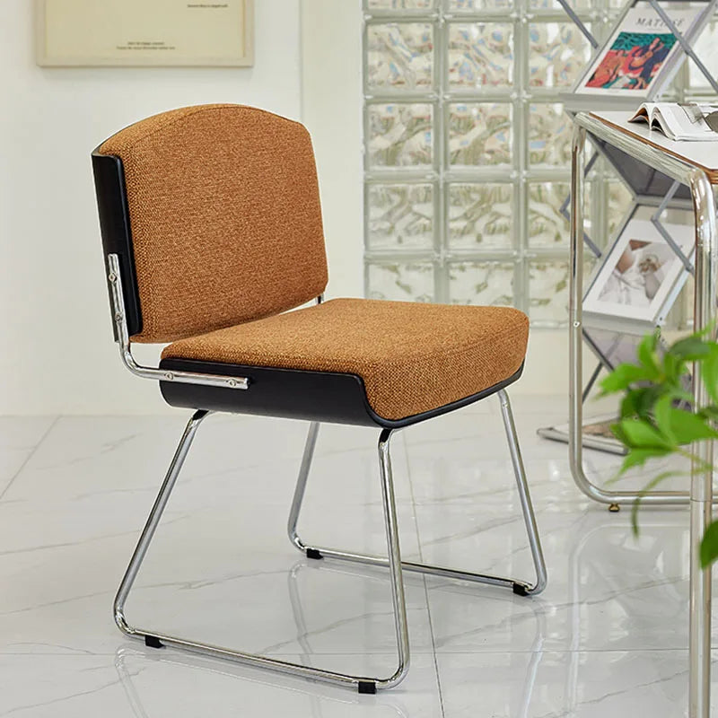 Retro Luxury Backrest Dining Chair Simple Modern Leisure Chair Bedroom Soft Bag Dressing Stool Cadeira 접이식 의자 Home Furniture AA