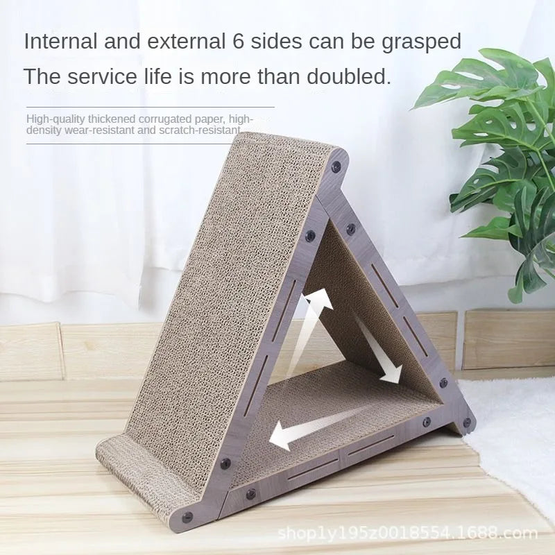 Vertical Triangular Scratcher for Cat Corrugated Paper Cardboard Toys Claw Grinder Scratching Board Pet Supplies Accessories