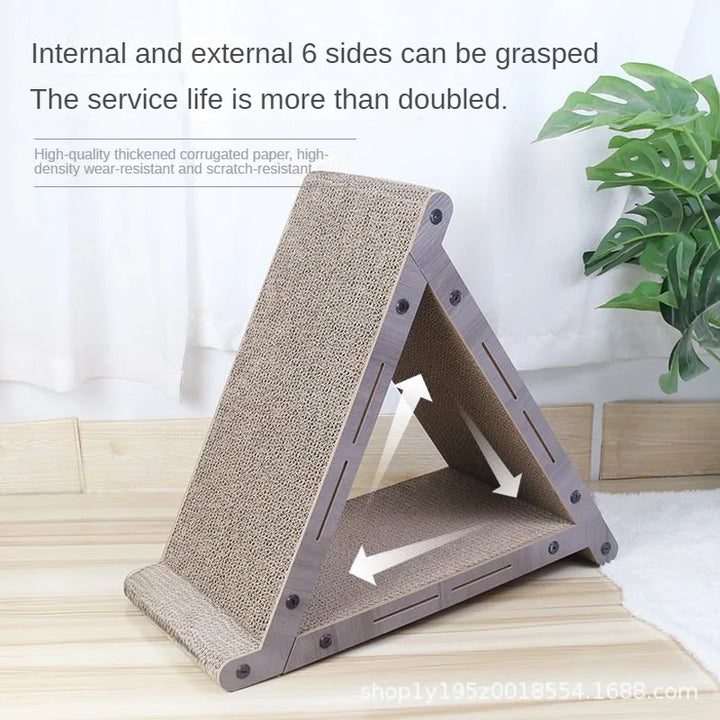 Vertical Triangular Scratcher for Cat Corrugated Paper Cardboard Toys Claw Grinder Scratching Board Pet Supplies Accessories