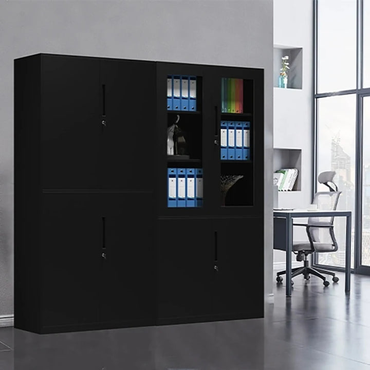 White Iron Sheet Filing Cabinet Office Data Cabinet Archive Storage Lock Voucher Glass Low Black Archivadorfurniture Home