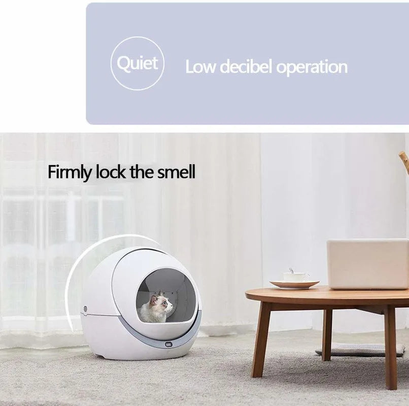 65L Automatic Self Cleaning Cats Sandbox Smart Litter Box Closed Tray Toilet Rotary Training Detachable Bedpan Pets Accessories