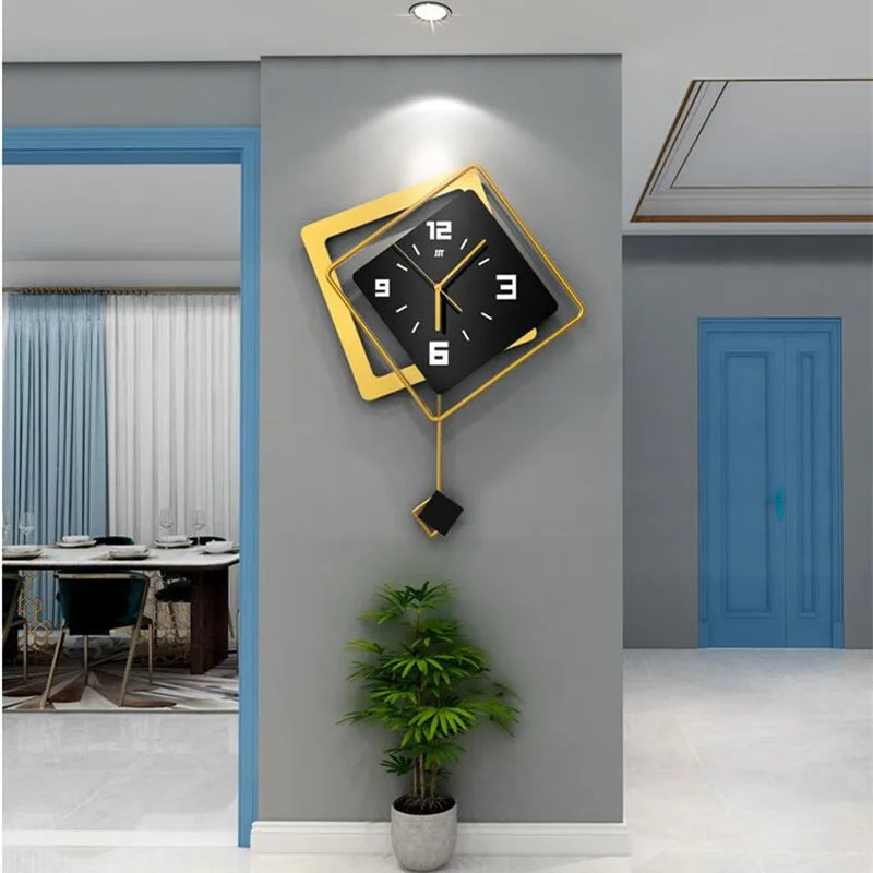 Large Light Luxury Wall Clock Modern Living Room Nordic Minimalist Home Decoration Fashion Hanging Creative Wall-mounted Clocks