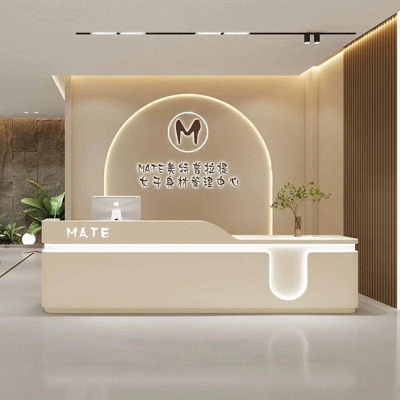 Modern Beauty Salon Cashier Minimalist Store Medical Beauty Company Front Reception Desk Empfangstheke Beauty Salon Furniture