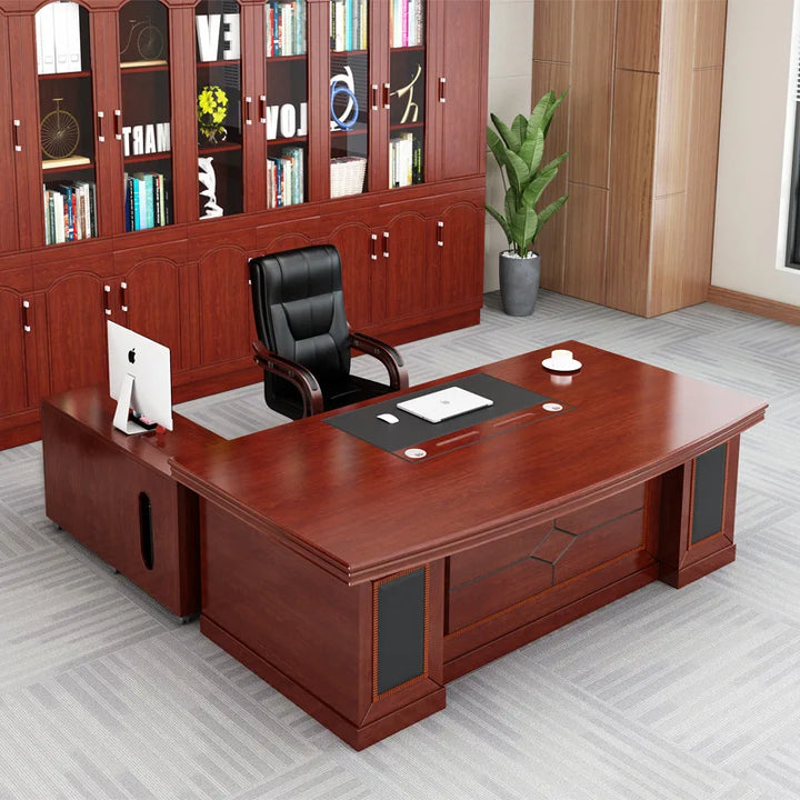 New Modern Office Furniture Latest Office Desk Workstation Table Designs CEO Executive Desk Manager L Shaped 160cm/180cm Table