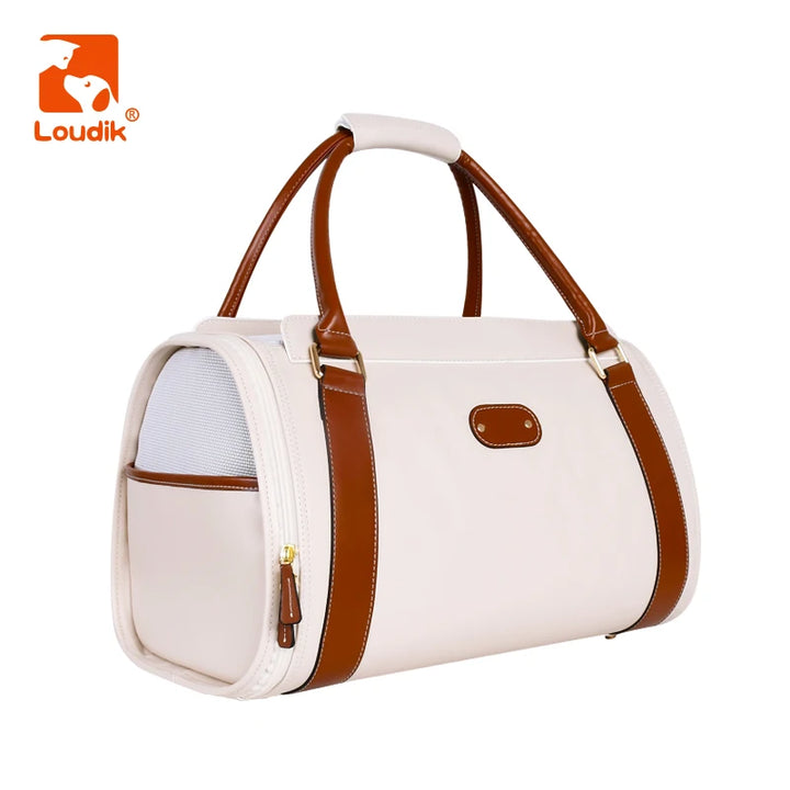 Loudik-Luxury Cat Carrier Bags, Portable Made Leather Pet Backpacks, Waterproof Outdoor Travel Small Dog Carrier Accessories