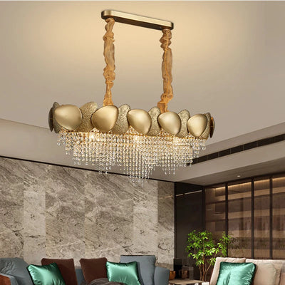 Postmodern LED Luxury Ceiling Chandeliers Home Indoor Lustre Hanging Pendant Lights Gold Crystal Living Dining Room Pendant Lamp
